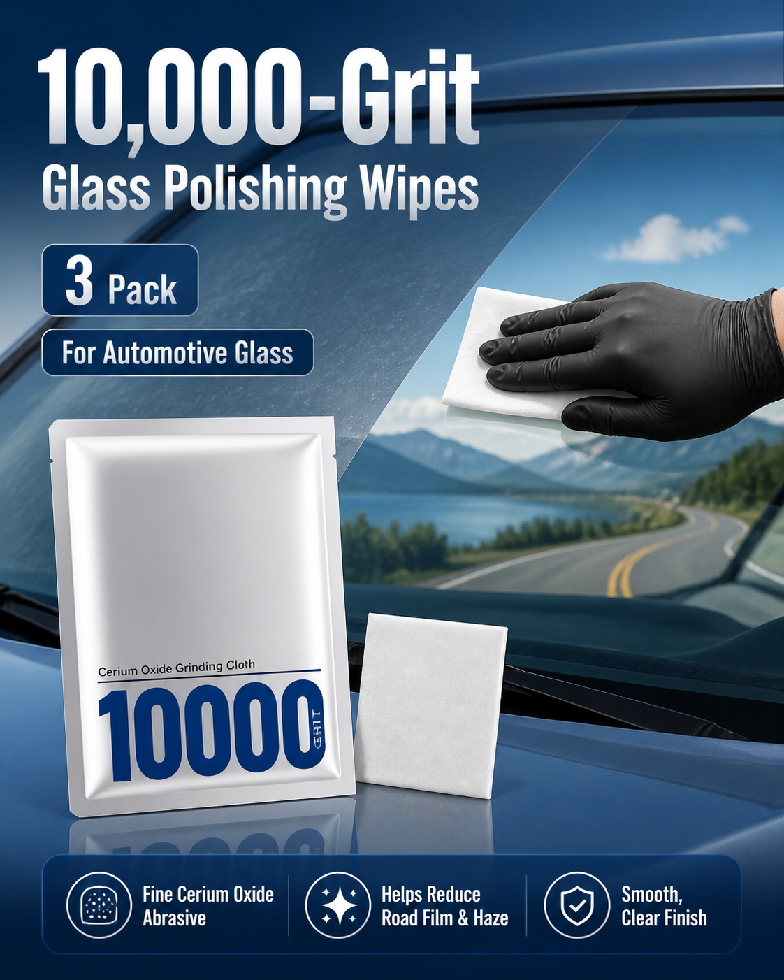 10,000-Grit Glass Polishing Wipes