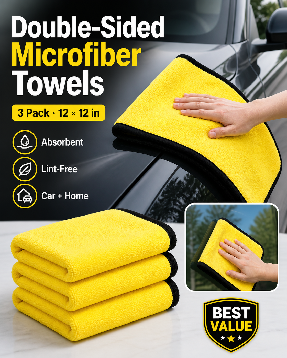 Double-Sided Microfiber Towels