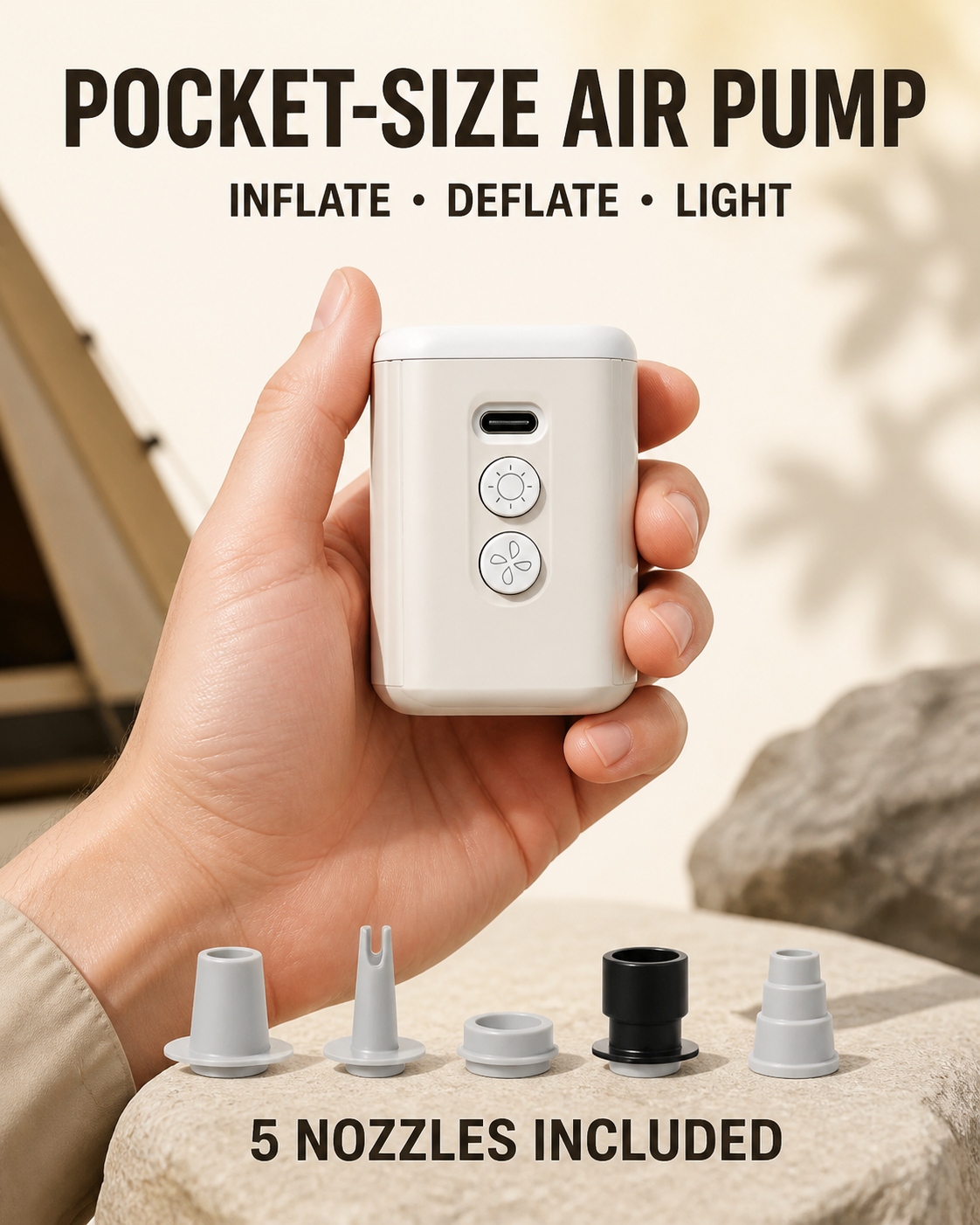 Pocket 3-in-1 Air Pump & Light